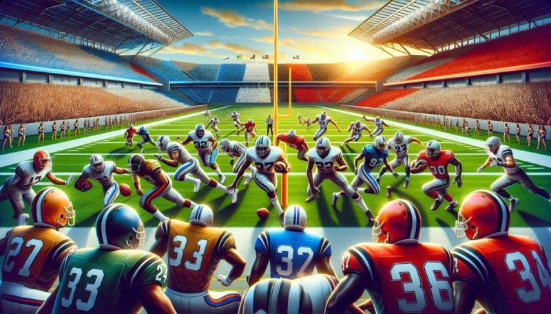 Super Bowl 2026 winning team celebrating on the field under bright stadium lights